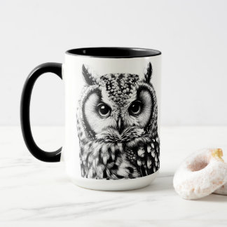 Majestic Owl Mug With Two Owls