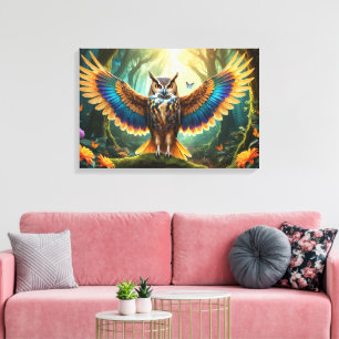 Majestic Owl Phoenix Hybrid Canvas Print