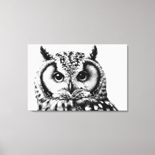 Majestic Owl Portrait 36x24" Large Canvas Print