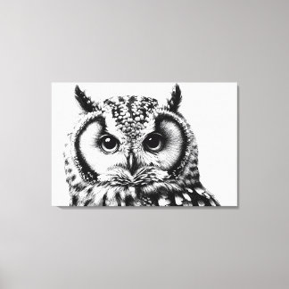 Majestic Owl Portrait 36x24" Large Canvas Print
