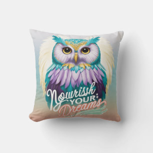 "Majestic Owl with Motivational Message" Cushion