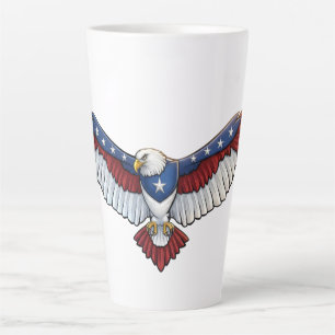 Majestic Patriotic Flying Bald Eagle – American Latte Mug