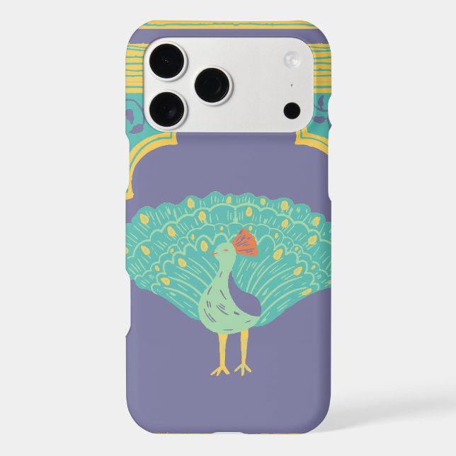 Majestic Peacock iPhone Case pro17– Artistic Teal  (Back)