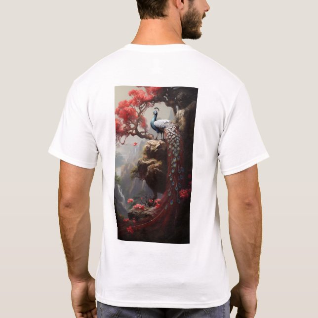 Majestic Peacock on Ancient Tree T-shirt (Back)