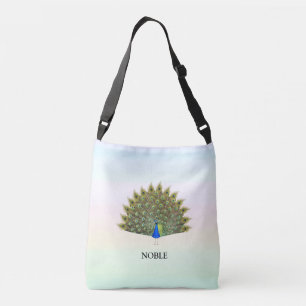 Majestic Peacock on Pastel Colours Crossbody Bag