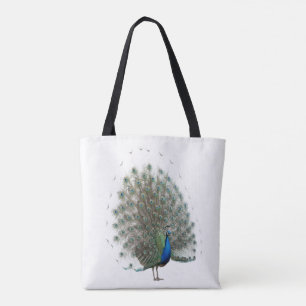 Majestic Peacock with Colourful Tail Tote Bag