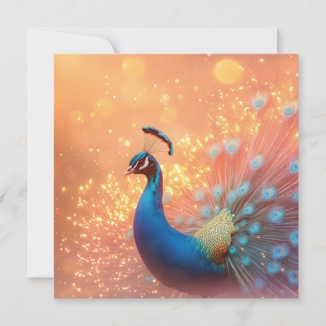 Majestic Peacock with Vibrant Plumage  (Front)