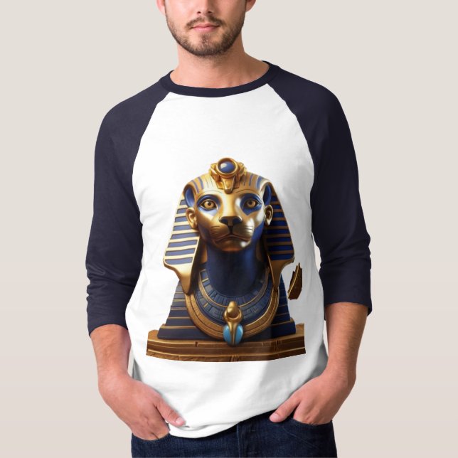 Majestic Pharaoh Statue Artwork T-Shirt (Front)