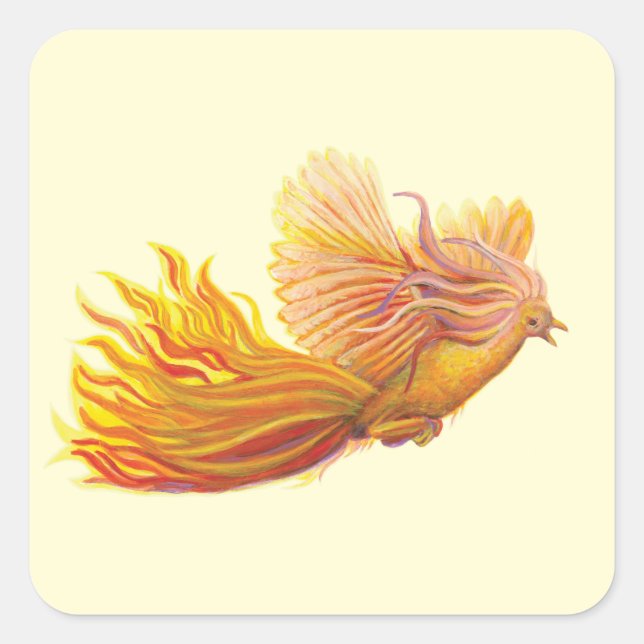 Majestic Phoenix Bird  Square Sticker (Front)