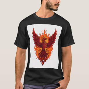 Majestic Phoenix Flame Design   Bold Vector Art T-Shirt