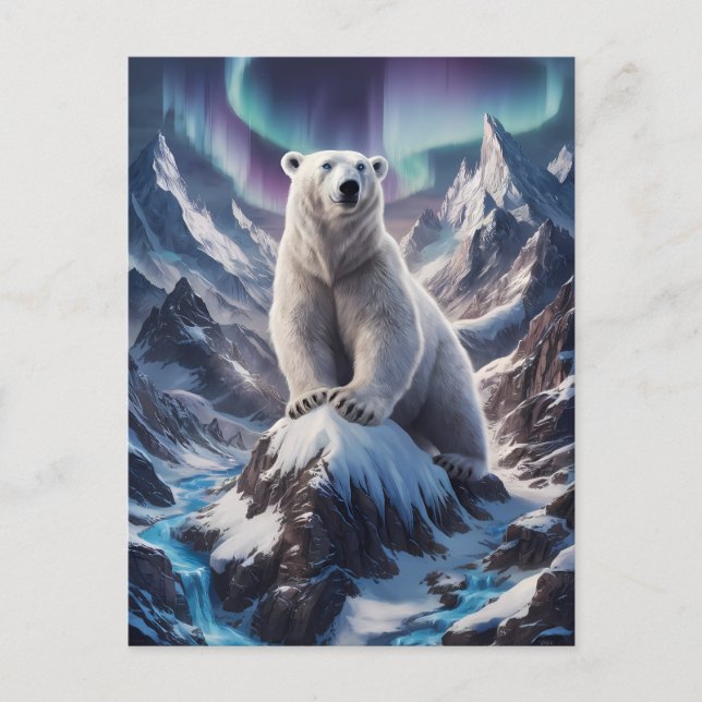 Majestic Polar Bear at Summit  Postcard (Front)