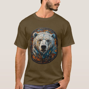 Majestic Polar Bear Stained Glass Artwork T-Shirt