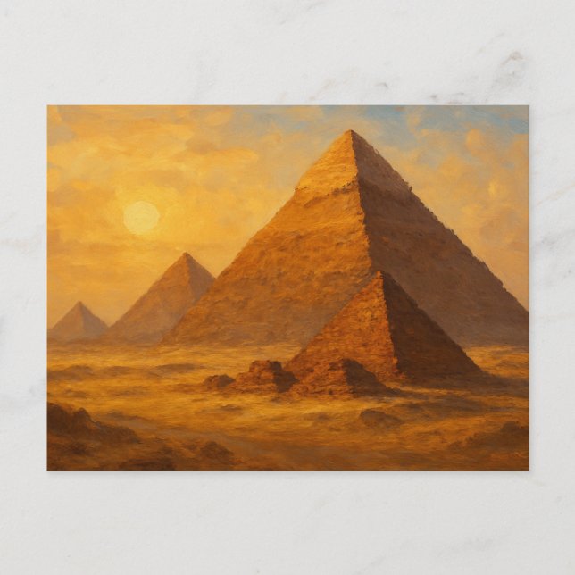 Majestic Pyramids Desert Sun Egyptian Postcard (Front)