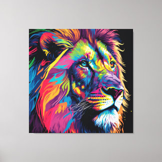 Majestic Rainbow Lion Canvas Print