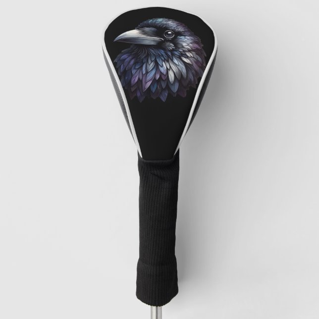 Majestic Raven Portrait - raven, bird, wildlife Golf Head Cover (Front)