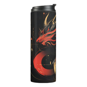 Majestic Red and Gold Chinese Dragon Art Thermal Tumbler