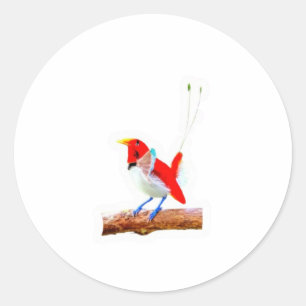 Majestic Red Bird of Paradise Sticker - Indonesian