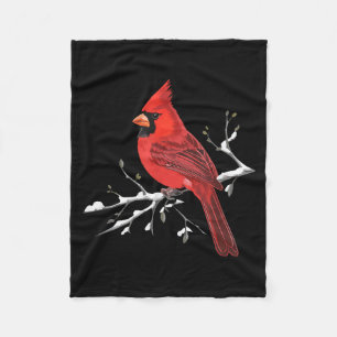 Majestic Red Cardinal Birdwatching Birdwatcher Bir Fleece Blanket