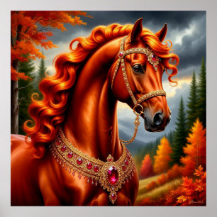 Majestic Red Horse Poster