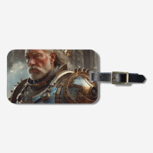 Majestic Regal Steampunk King Luggage Tag