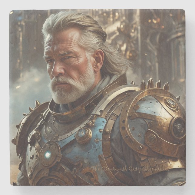 Majestic Regal Steampunk King Stone Coaster (Front)