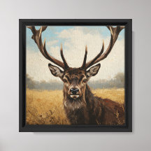 Majestic Reindeer Close-Up Painting