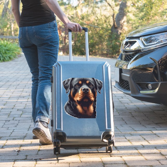 Majestic Rottweiler Dog Art (Suitcase Insitu)