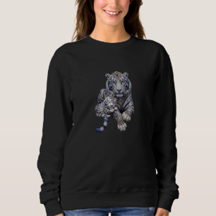 Majestic Royal Jewelled White Tiger Art Sweatshirt