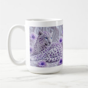 Majestic Royal Purple Jewelled Leopard Art Coffee Mug