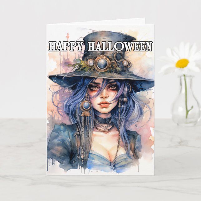 Majestic Salem Witch | Happy Halloween Card (Small Plant)