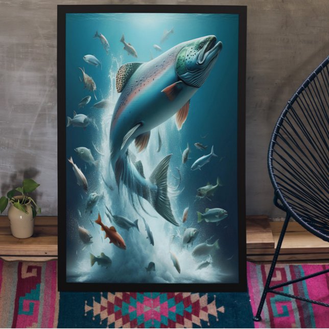 Majestic Salmon During Moonlit Dance 24x36 Poster (Creator Uploaded)