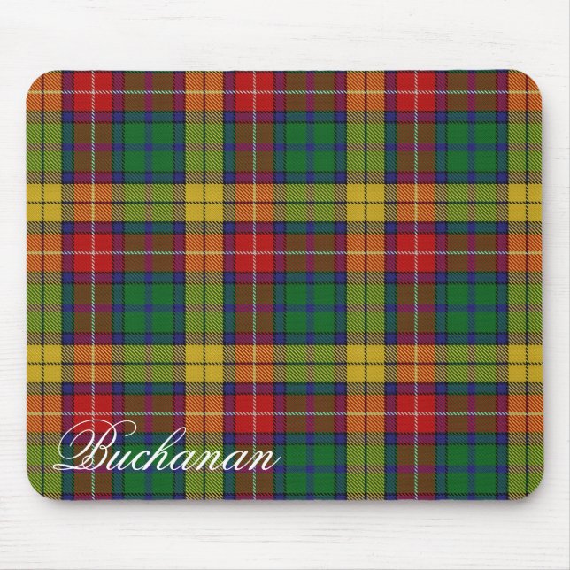 Majestic Scottish Clan Buchanan Tartan Mouse Pad (Front)