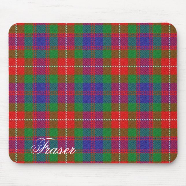 Majestic Scottish Clan Fraser of Lovat Tartan Mouse Pad (Front)