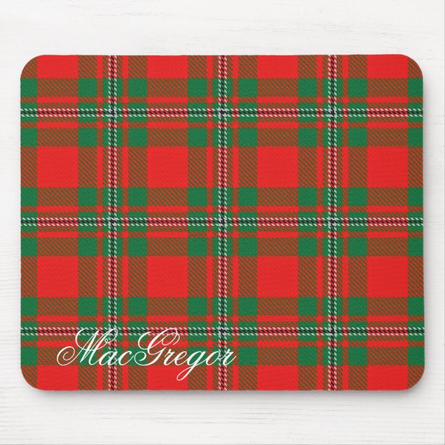 Majestic Scottish Clan MacGregor Gregor Tartan Mouse Pad (Front)