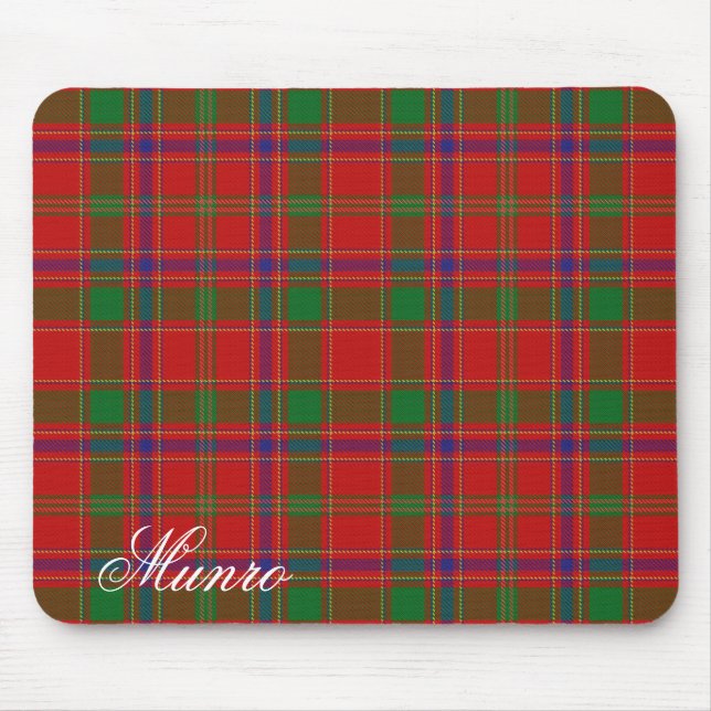 Majestic Scottish Clan Munro Tartan Mouse Pad (Front)