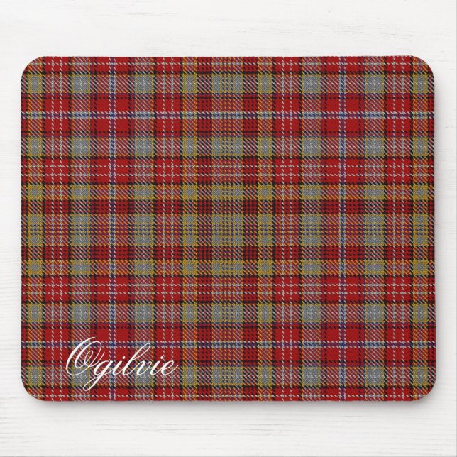 Majestic Scottish Clan Ogilvie Ogilvy Tartan Mouse Pad (Front)