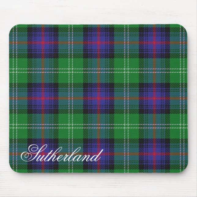 Majestic Scottish Clan Sutherland Tartan Mouse Pad (Front)