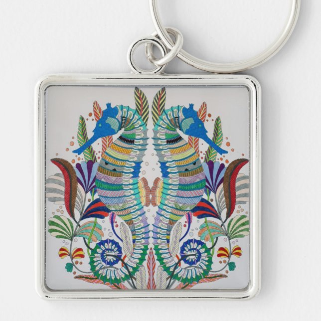 Majestic Seahorses Keychain (Front)
