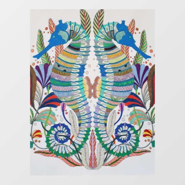 Majestic Seahorses Window Cling (Sheet)