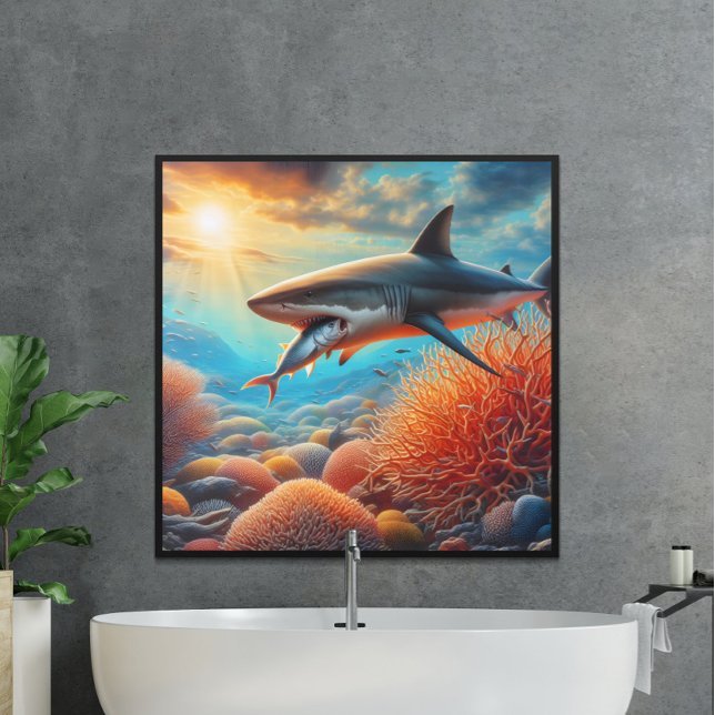 Majestic Shark Amongst Coral Poster (Creator Uploaded)