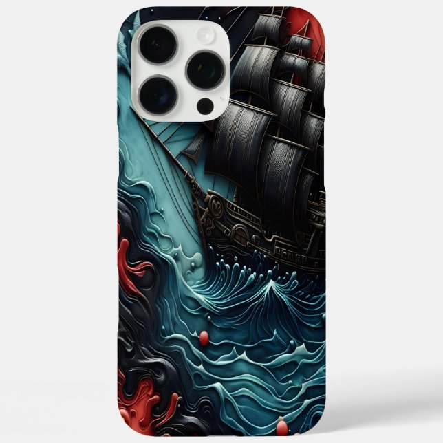 Majestic Ship Sailing Through Turbulent Waters Case-Mate iPhone Case (Back)
