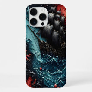 Majestic Ship Sailing Through Turbulent Waters iPhone 16 Pro Max Case
