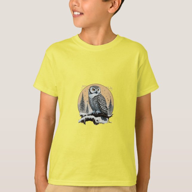 majestic snow owl perched T-Shirt (Front)