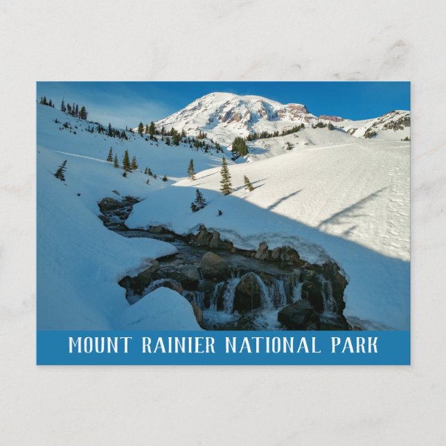 Majestic Snowbound Mt. Rainier Postcard (Front)