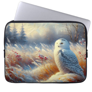 Majestic Snowy Owl in the Wilderness Laptop Sleeve