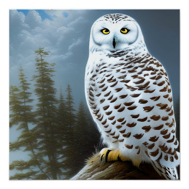 Majestic Snowy Owl Poster (Front)