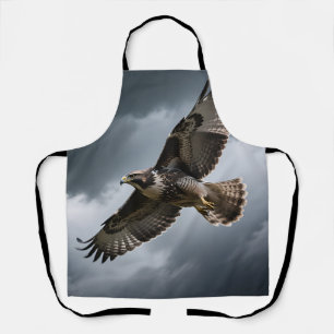 Majestic Soaring Hawk Storm Clouds Apron