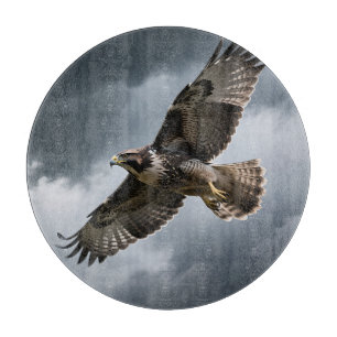 Majestic Soaring Hawk Storm Clouds Cutting Board
