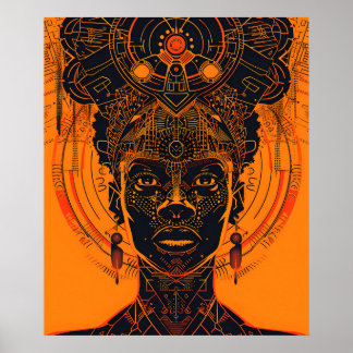 Majestic Sovereignty: African American Queen Poster
