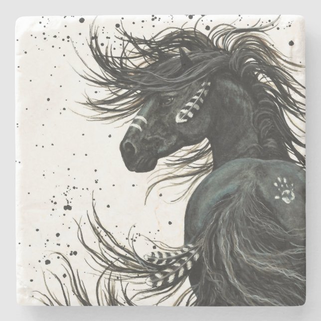 Majestic Spirit Horse by Bihrle Stone Coaster (Front)